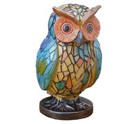 Resin Owl Sculpture Desk Lamp Hand Painted for Nursery Decor 2.7x5.9inch