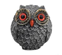 Resin Owl Statue Decoration for Garden, Home, or Desk - Realistic Design with Big Eyes, 15 x 5 x 5 cm, Sturdy Handcrafted Ornament (1 or 3 Pack)(red)