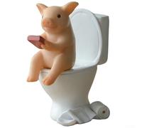 Resin Pig Figurine Ornament, Compact 6x4x7 cm Sitting Piggy for Home Décor, Office Desk Display or Collectors, Eye-Catching Cartoon Style(pig phone)