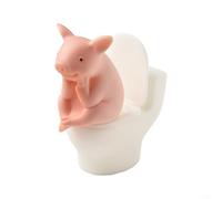 Resin Pig Figurine Ornament, Compact 6x4x7 cm Sitting Piggy for Home Décor, Office Desk Display or Collectors, Eye-Catching Cartoon Style(pig bath)