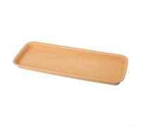 Resin Plant Saucer Drip Tray Rectangle for Indoor Outdoor Flower Pots, Thickened Bottom Water Collector Plate to Protect Floor from Soil Spills, Beige or Brown(Brown XL)