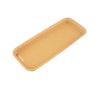 Resin Plant Saucer Drip Tray Rectangle for Indoor Outdoor Flower Pots, Thickened Bottom Water Collector Plate to Protect Floor from Soil Spills, Beige or Brown(Brown M)