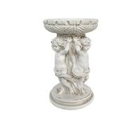 Resin Planter Antique Angel Statue Flower Vase With Round Pedestal Base Solid Bottom No Drainage Suitable for gardens courtyards villas and roman column style settings