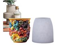 Resin Planter Moulds | 3D Daisy Relief Cement Mould | Flower Relief Casting Shapes For Art Teachers, Hobbyists, Artists, Cement Plaster, Studio Workshop