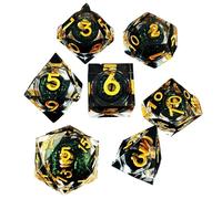 Resin Polyhedral Dice Small Dice Set Pocket Resin Dice Set, Resin Dice for Board Games, Unique Design Table Game Dice with Liquid Core for Men and Do Players