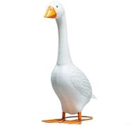 Resin Porch Goose Sculpture Handmade with Intricate Detailing for Garden Patio Yard Indoor Modern Decor Accent