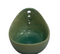 Resin Pottery Herb Stripper Bowl Featuring Multiple Sized Holes, Designed to Remove Stems from Leafy Herbs Efficiently and Clean Easily (Green)
