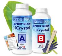 Resin Pro Crystal Clear Epoxy Resin - 0.75kg | Fast Drying, Non-Toxic Clear Epoxy Resin & Hardener for Wood, Fabric, Glass & Paper | DIY Art, Coaster, Mould Casting, Jewellery Making & Surface Coating