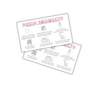 Resin Products Keychain Flowers Care Instruction Cards | 50pk 2x3.5” Hooks Labels Night Light Printing Table Jewelry Items Packaging Box Client DIY