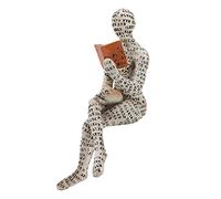 Resin Reading Woman Figurine Beautiful Reading Lady Sculpture for Home Decoration (B)
