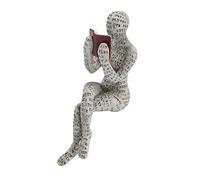 Resin Reading Woman Figurine Innovative Lady Reading Pulp Molding Bookshelf Ornaments for Home Decoration G (D)