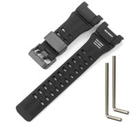 Resin Replacement Band Compatible with G-Shock GWG-B1000-1A4JF Master of G Series MUDMASTER GWG-B1000-3AJF GWG-B1000-1AJF, Black Strap Black Buckle, One Size, Modern