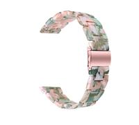 Resin Replacement Band Compatible with Garmin Forerunner 265/255/Vivoactive 4/Venu 3/Venu 2 Smart Watch, Lightweight Comfortable Wrist Strap with Premium Stainless Steel Buckle (Pink Green)