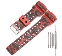 Resin Replacement Bands Compatible with Casio G-Shock GA100 GA-100 GA-120 GA110 GD-120 GD100 Watch Strap (Camouflage Red)