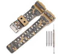Resin Replacement Bands Compatible with Casio G-Shock GA100 GA-100 GA-120 GA110 GD-120 GD100 Watch Strap (Camouflage khaki)