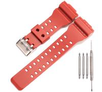 Resin Replacement Bands Compatible with Casio G-Shock GA100 GA-100 GA-120 GA110 GD-120 GD100 Watch Strap (Matte Red)