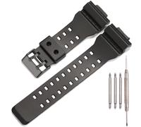 Resin Replacement Bands Compatible with Casio G-Shock GA100 GA-100 GA-120 GA110 GD-120 GD100 Watch Strap (Black BlackBuckle)