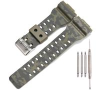 Resin Replacement Bands Compatible with Casio G-Shock GA100 GA-100 GA-120 GA110 GD-120 GD100 Watch Strap (Camouflage militarygreen)