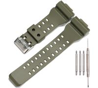 Resin Replacement Bands Compatible with Casio G-Shock GA100 GA-100 GA-120 GA110 GD-120 GD100 Watch Strap (Matte ArmyGreen)
