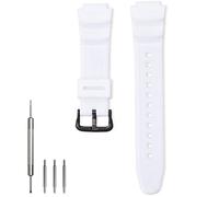 Resin Replacement Watch Strap Men Band for Casio AE-1000W AE-1200 AE-1300 AEQ-110W AQ-S800W AQ-S810W MRW-200H SGW-500H SGW-400H F-108WH W-215H W-218H W-735H Waterproof Sport Wristband (White)
