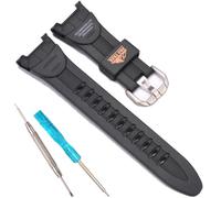 Resin Replacement Watchband Compatible with Casio PRG-50 PRG-60 Protrek Men's Sport Waterproof Watch Strap Bracelet Watch Accessories (Silver buckle)