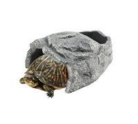 Resin Reptile Cave Shelter, Rock Habitat Decor for Lizards, Bearded Dragons, Snakes, Amphibians, and Fish Tanks, Safe Terrarium for Basking, Climbing, and Hiding, Ideal Creating Naturalistic