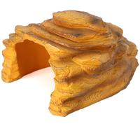 Resin Reptile Hideout,Large Rock Cave Habitat Decor for Reptile and Amphibians.Rock Basking Platform,Terrarium & Aquarium Decor for Bearded Dragons,Lizards,Snakes,Turtles,Gecko,Tortoises,Small Animals