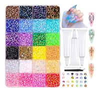 Resin Rhinestones Kits, 40 Colours 3mm Bedazzling Kit with Glue and Pen,Mini Flatback Round Rhinestones for Bedazzling Kits Non Hotfix Crystal Gems for Nail DIY Crafts Face Tumblers Mugs(4#)