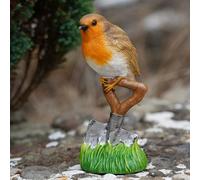 Resin Robin on Spade Statue Home Garden British Bird Sculpture Outdoor Ornament Robins Appear British Gift