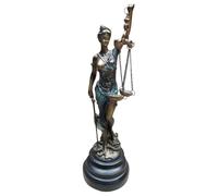 Resin Sculpture 13 X 4.7 X 3.9 In / 33 X 12 X 10 Cm, Sword And Scales With, Lady Statue Justice, Gift Decor Home European Lawyer, Finish Bronze