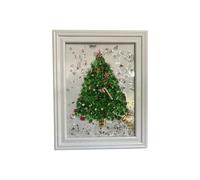 Resin Sea Glass Art Frame Adult Seaglass Decoration Mosaic Craft Kits for Adults Children Women Crafting, White Sea Glass Adult DIY Mosaic Craft Art Kits Gifts, Craft Ideas for Adults(Christma Tree)