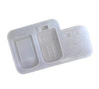 Resin Shaker Mold Phone Casting Epoxy Silicone Epoxy Jewelry for Pendant Decoration Casting Molds Silicone Keychain Jewelry Crystal Flowers Square