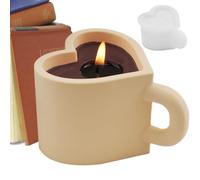 Resin Shape Silicone 3D Heart Mug DIY Candle Shape Romantic Teacup Home Decoration Easy Detach Dessert Gift Making Craft Accessory Baking Tools Handmade Creative Hobby Art Chocolate