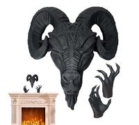 Resin Sheep Head - Decorative Wall Mount, Fantasy Animal Sculpture | Artistic Hanging Ornament With Design Living Room Scenario Home Decor Usage Offering Distinctive Appeal And Creative Accent