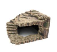 Resin Shelter for Reptiles, Cave, Habitat Decor for Gekko, Leopard Gecko, Path, Turtle (B-XL)
