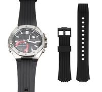 Resin-silicone Convex Black Wristband Adapted Watch Band for Casio Edifice Metal Series ECB-10YP-1A ECB-950, universal, Silicone, other