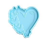 Resin Silicone for Butterfly Heart Mold Keychain Soap Casting for UV Epoxy Resin Crafting Pendant Jew Heart Shape Mold Silicone for Soap Baking