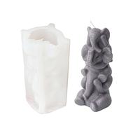 Resin Silicone Mold Cute Stacked Animal Golden Elephant Kitten for Making Resin Golden Elephant Kitten