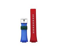 Resin Silicone Watchband Fit for Casio G-Shock GA-110 GM-110GB GA-100 GA-120 GA-700 GA-800 Rubber Watch Strap(Blue red-steel)
