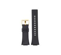 Resin Silicone Watchband Fit for Casio G-Shock GA-110 GM-110GB GA-100 GA-120 GA-700 GA-800 Rubber Watch Strap(Black-gold)