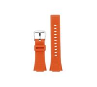 Resin Silicone Watchband Fit for Casio G-Shock GA-110 GM-110GB GA-100 GA-120 GA-700 GA-800 Rubber Watch Strap(Orange-steel)