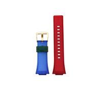 Resin Silicone Watchband Fit for Casio G-Shock GA-110 GM-110GB GA-100 GA-120 GA-700 GA-800 Rubber Watch Strap(Blue Red-Gold)