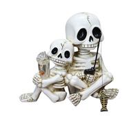 Resin Skeleton Statues - Halloween Character Figurines | Decorative Accents for Swimming Poolside, Porch Railing, Yard Fence Post, Fireplace Mantel, Indoor Shelf, Party Buffet Table Arrangement