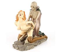 Resin Skeleton Statues,Sexy Skeleton Couple Figurines,Skull Ghost Enraptured In Love Statue Halloween Decoration Home Bar Party Desk Ornament Funny Gift-Kneeling 14x14x8.5cm(6x6x3")