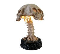 Resin Skull Table Lamp 16cm Gothic With LED Glow, Button Battery Powered, 5.5x5.5cm Base Decorative Desk Ornament For Home Office Halloween Party Display