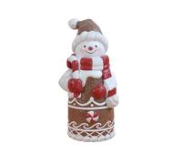 Resin Snowman The Cute Appearance of This Snowman A of Imagination and Joy to Your Holiday (Brown, 7.6x8.8x19cm)