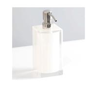 Resin Soap Dispenser for Bathroom Kitchen Countertop, Pump Bottle, Hand Lotion Dispenser with Stainless Steel Pump(White)