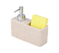 Resin Soap Dispenser with Integrated Sponge Location for Consistent Availability in Kitchen and For Bathroom (Beige)