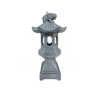 Resin Solar and Lamp Automatic Outdoor Gardens Zen Spire Decorative for Having Stone Texture Ip44 Water- Design Suitable Day/Night Operation Light for Courtyards Pagoda Lawns(A)
