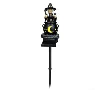 Resin Solar Halloween Decoration Witch Moon Stars